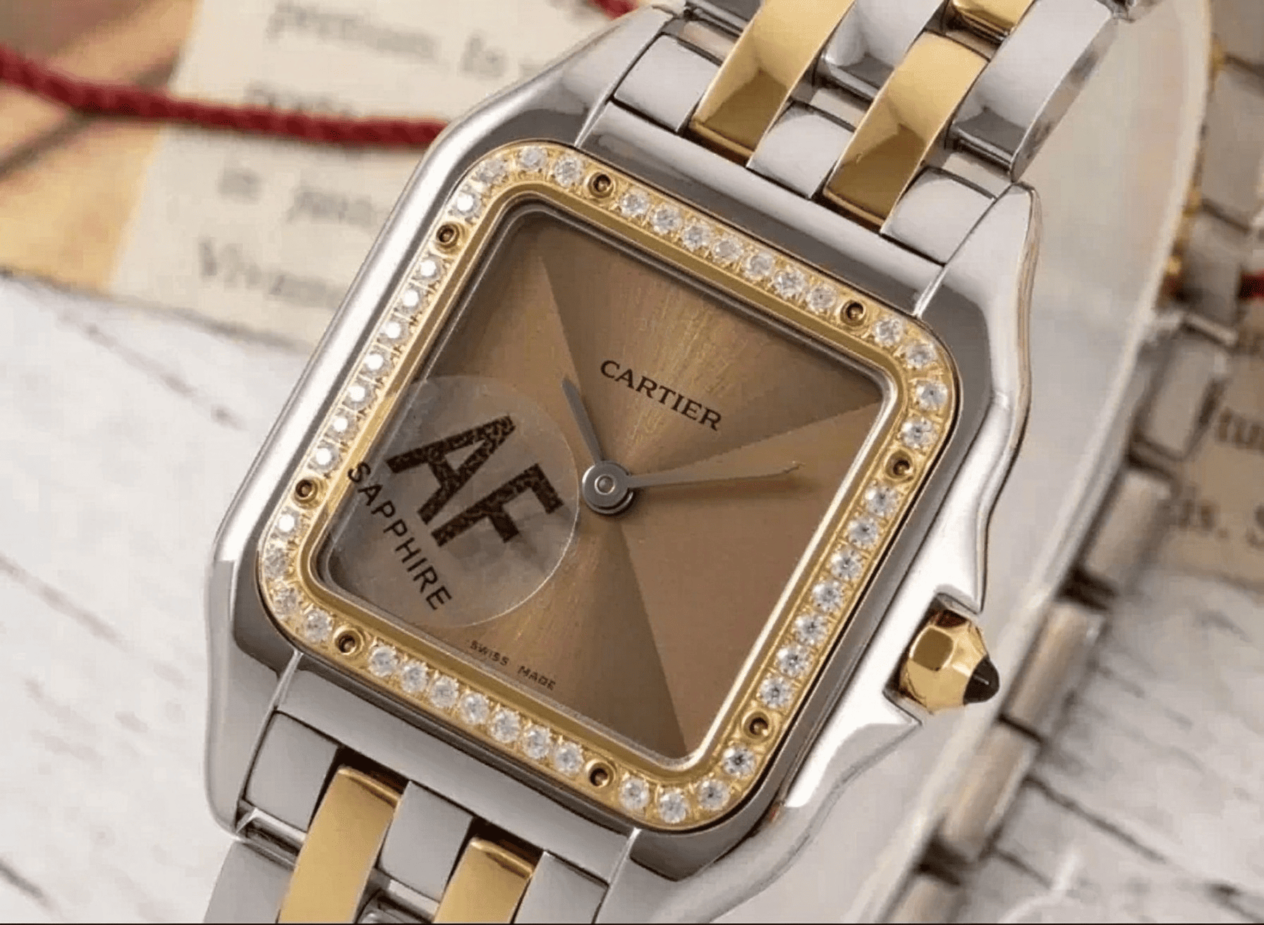 Panthere Secrete De Ladies 27mm Dia YG/SS Gold Brown Dial AF Quartz