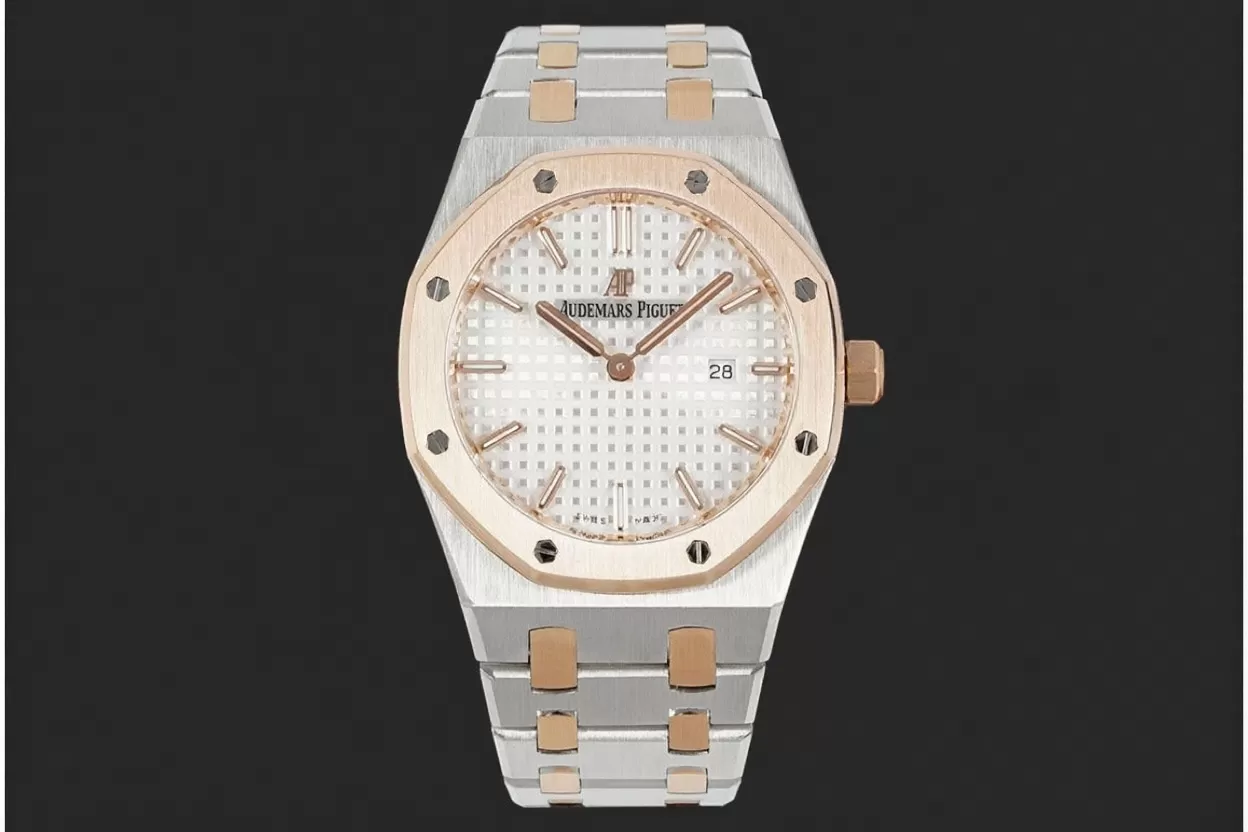 Royal Oak Ladies 67650 33mm RG/SS White ZF Swiss Qtz - Image 3