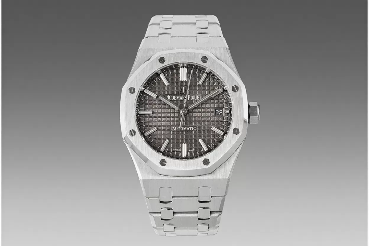 Royal Oak 15450 SS/SS Grey/Stk ZF SA3120 Super Clone - Image 3