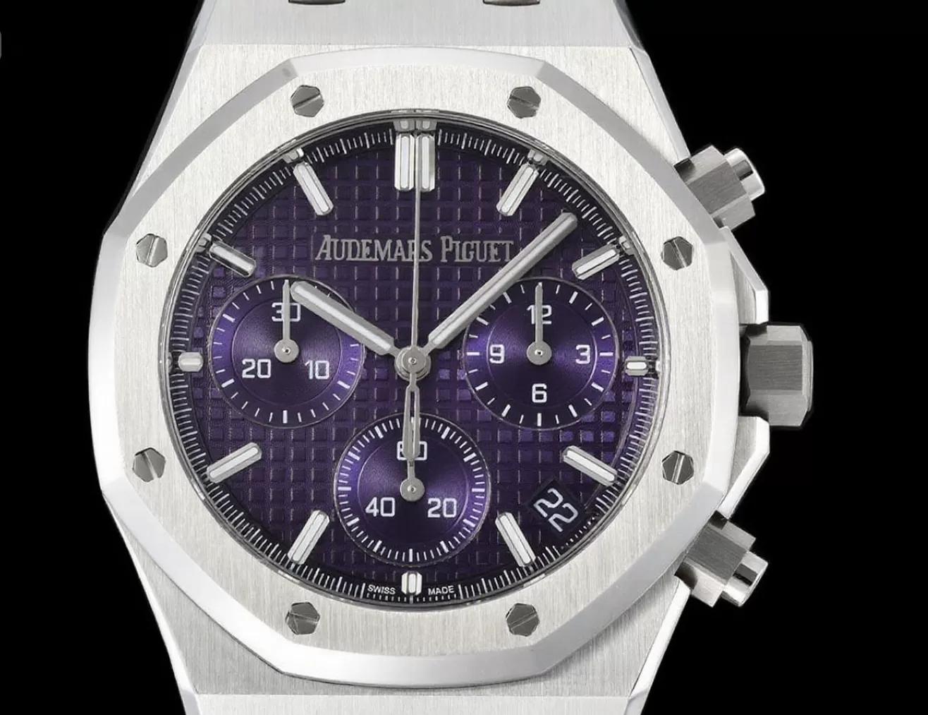 Royal Oak Chrono 26240ST 41mm SS/SS Purple Dial APS SH4401 Super Clone - Image 2