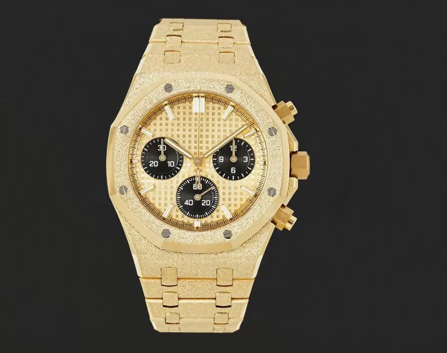 Royal Oak Chrono 26240BA Frosted 41mm YG/YG Gold/Blk APS SH4401 Super Clone - Image 3