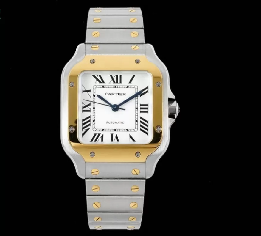 Santos De Cartier 35mm YG/SS Wht BVF MY9039 - Image 3