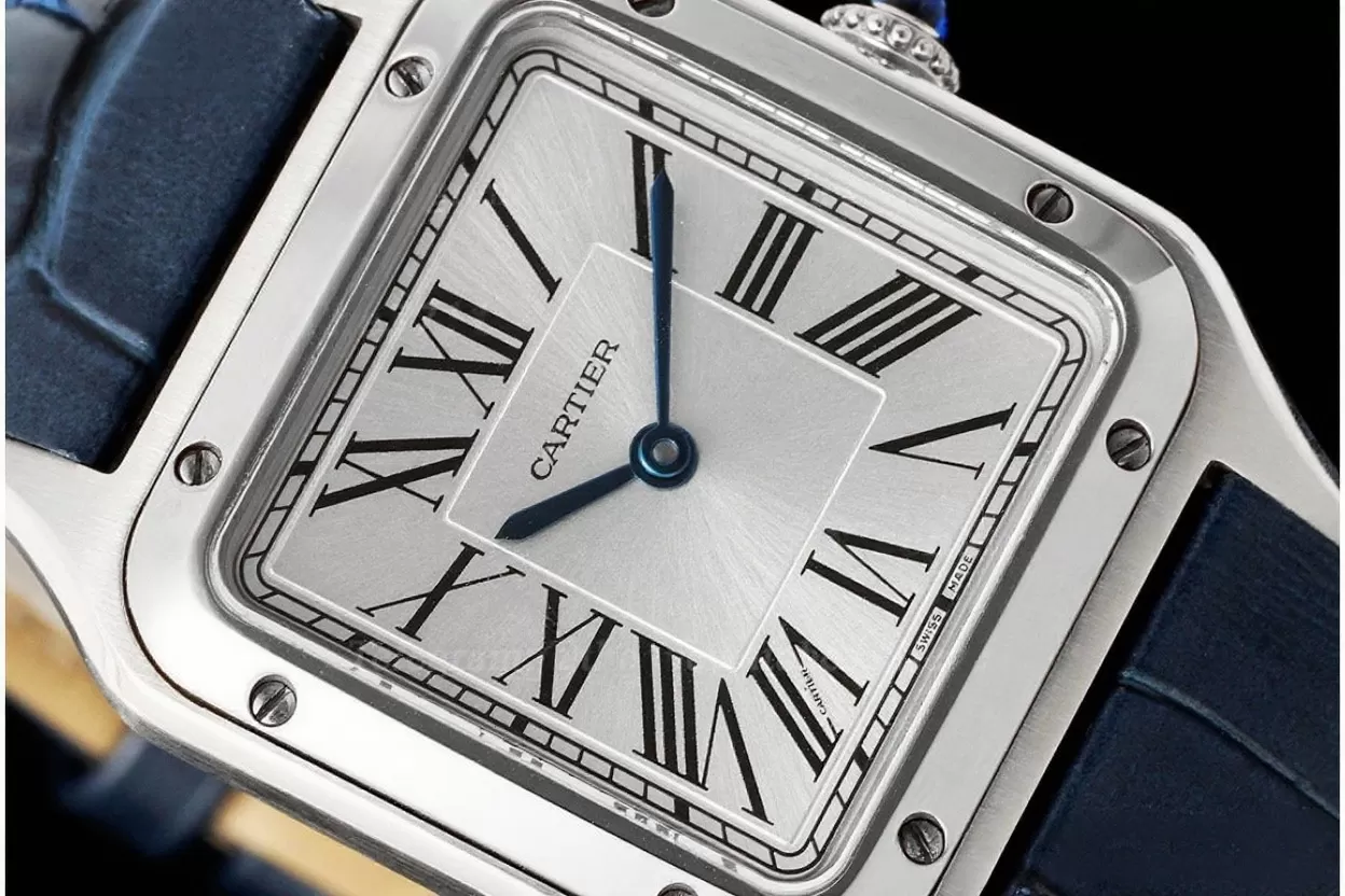 Santos Dumont Blue SS/LE Silver Dial AF Quartz - Image 2