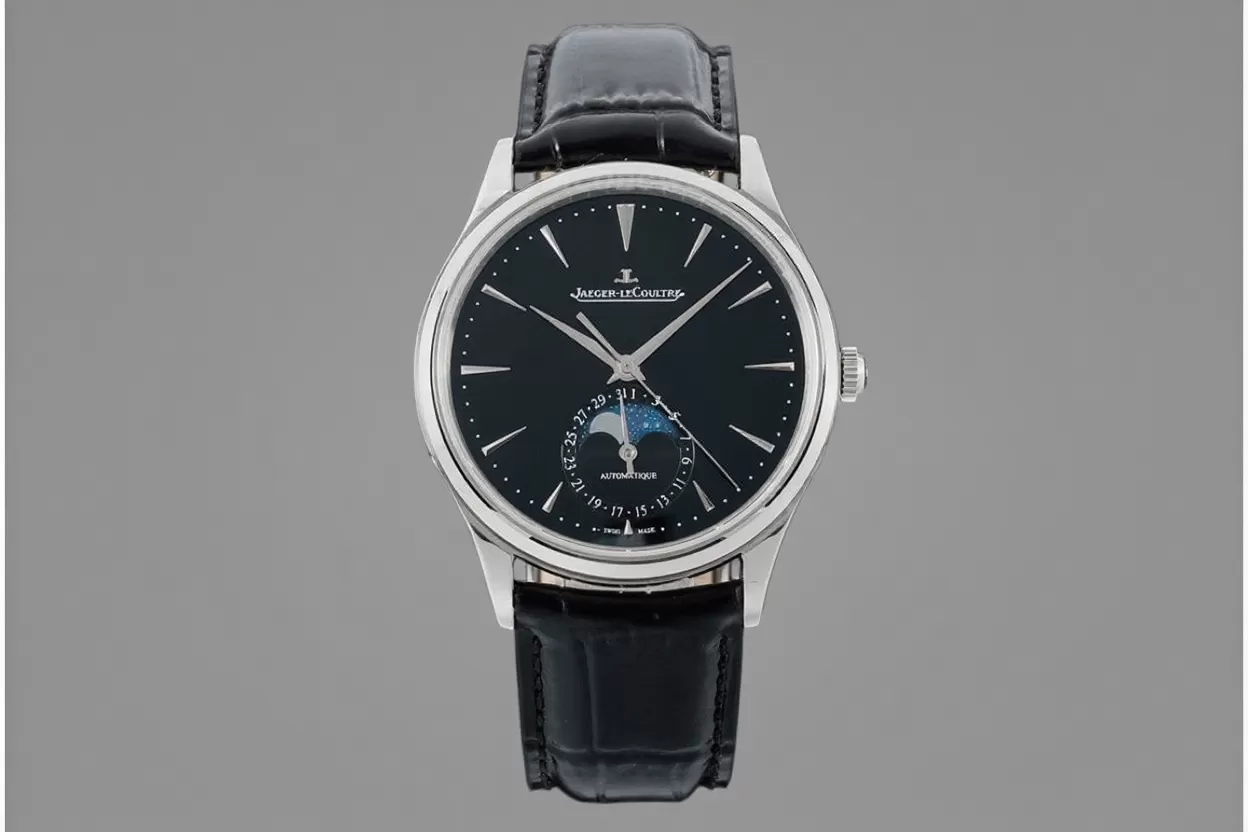 Master Ultra Thin Moonphase SS/LE Black/Stk APS A925 Super Clone - Image 3
