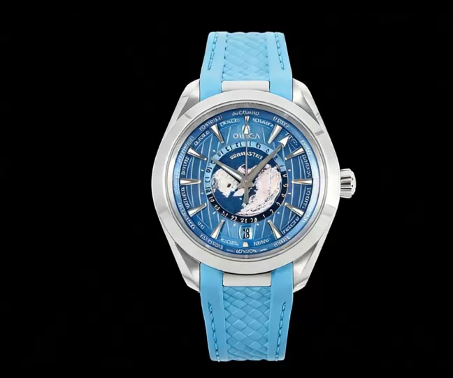 Aqua Terra 150M 43mm Worldtimer SS/RU Blue Dial VSF A8938