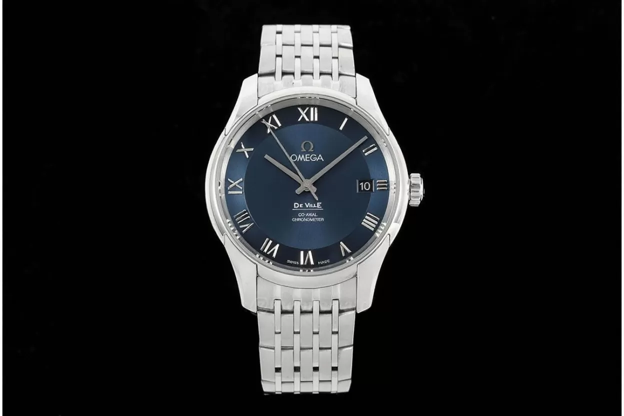De Ville Mens Co-Axial 41mm SS/SS Blue/Roman VSF A8500 - Image 2