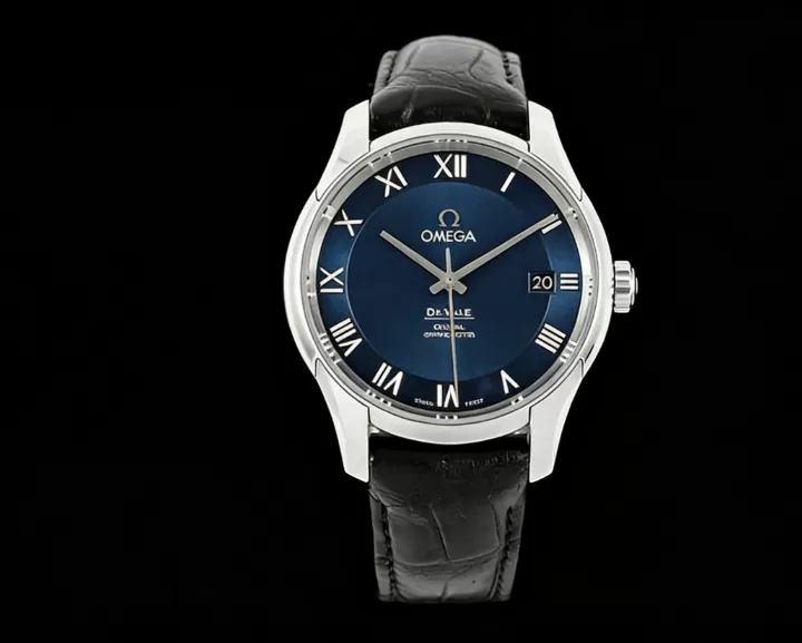 De Ville Mens Co-Axial SS/LE Blue/Roman VSF A8500