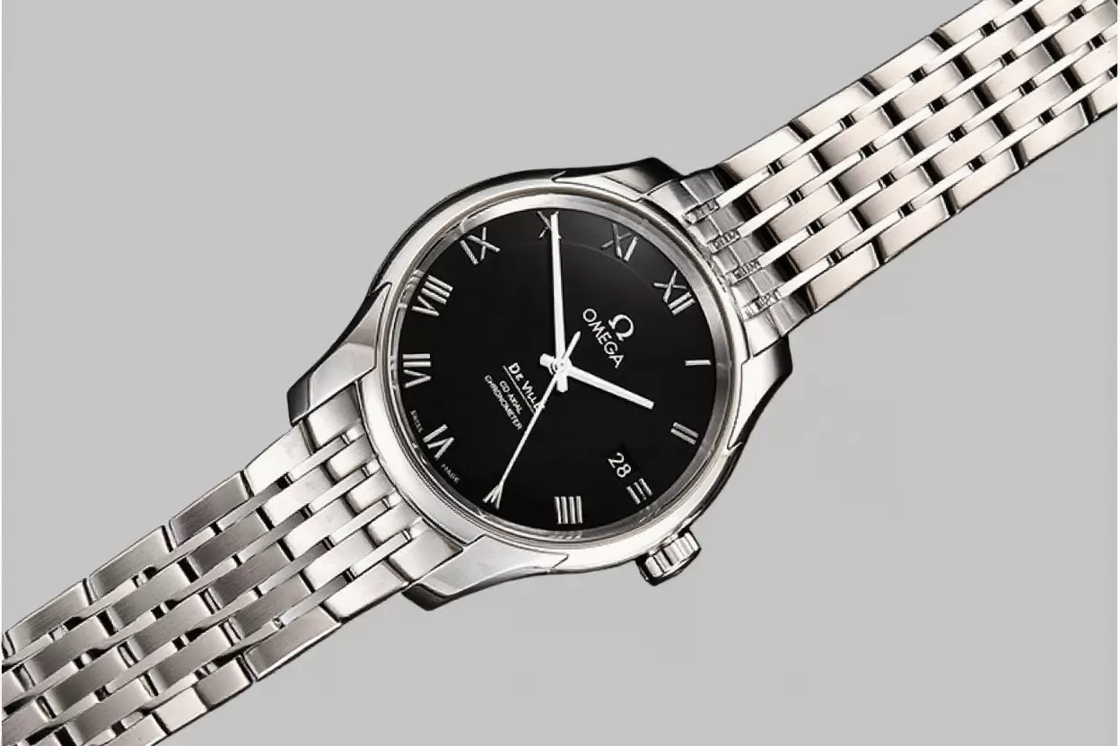 Omega - De Ville Mens Co-Axial 41mm SS/SS Black/Roman VSF A8500 - Image 13