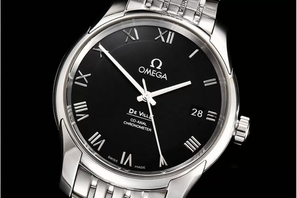Omega - De Ville Mens Co-Axial 41mm SS/SS Black/Roman VSF A8500 - Image 17