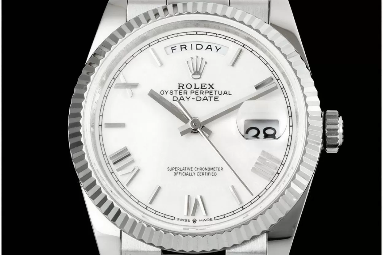 DayDate 128239 36mm SS/SS White/Rmn QF V3 VR3255(Gain Weight) - Image 2