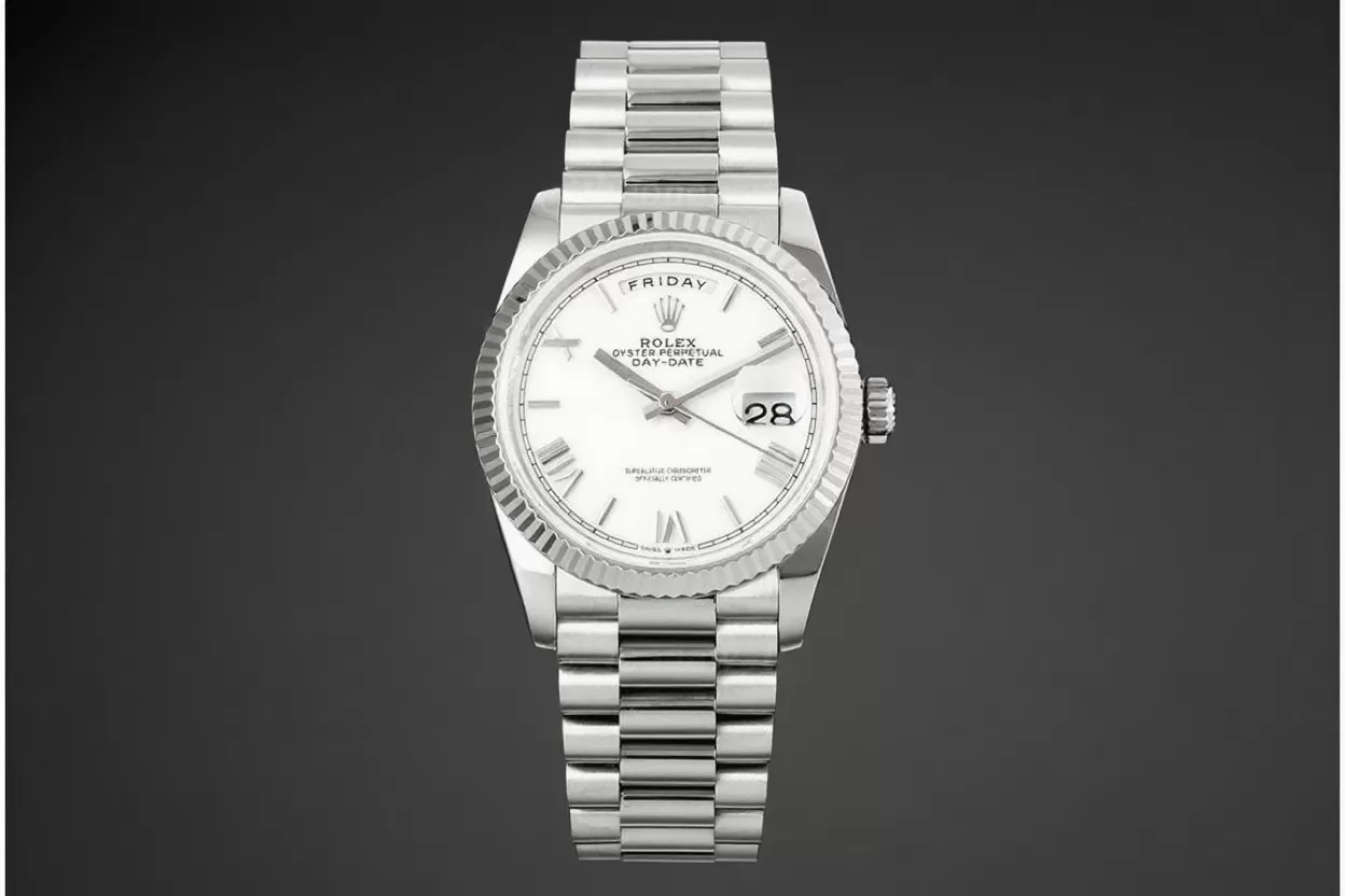 DayDate 128239 36mm SS/SS White/Rmn QF V3 VR3255(Gain Weight) - Image 4