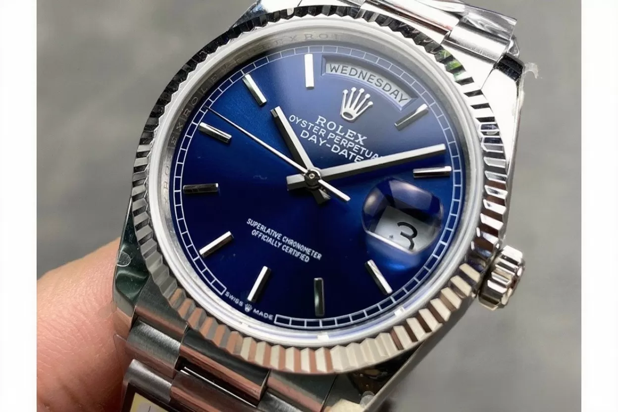 DayDate 128239 36mm SS/SS Blue/Stk QF V3 VR3255(Gain Weight) - Image 2