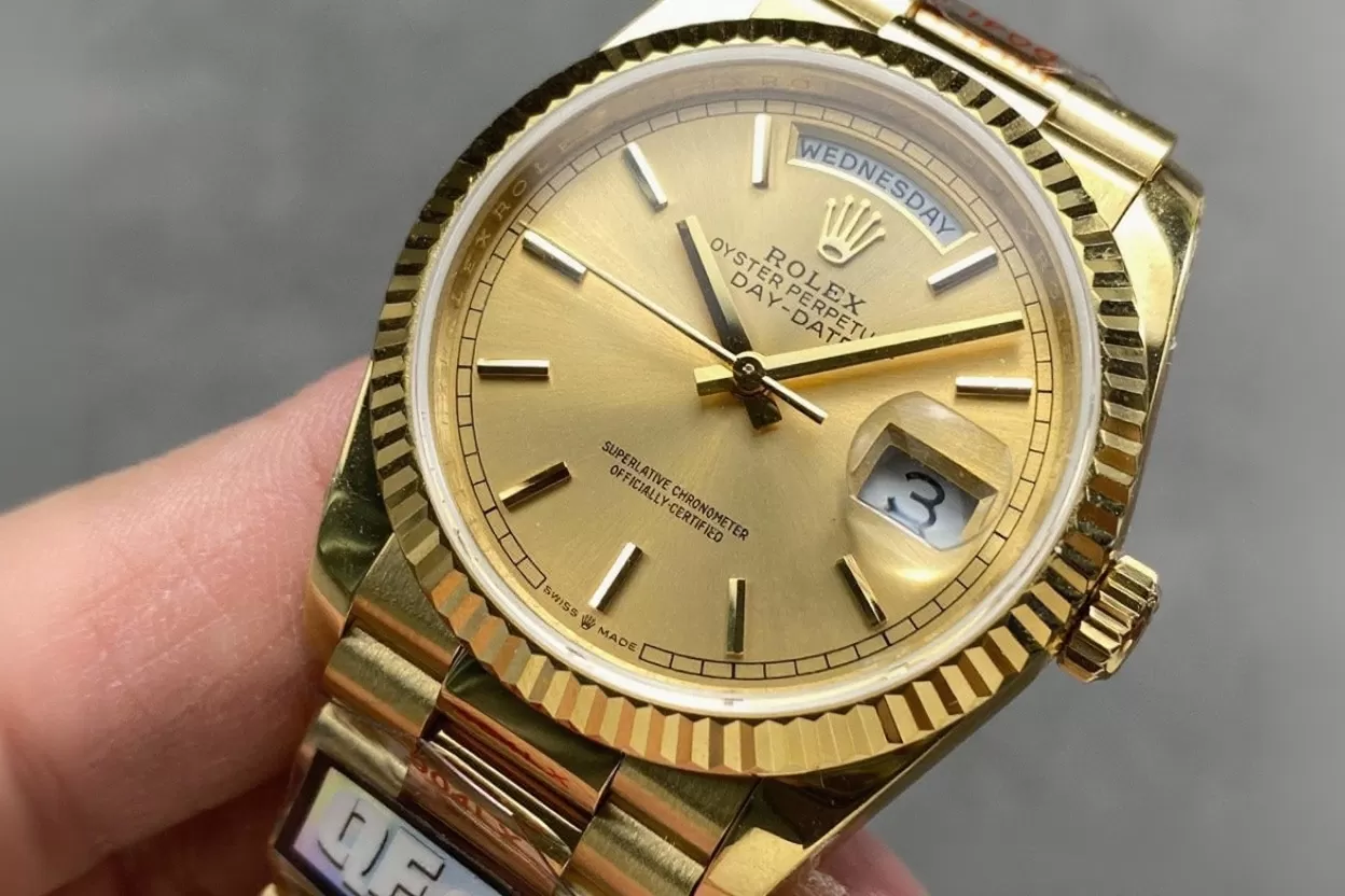 DayDate 128238 36mm YG/YG Gold/Stk QF V3 VR3255(Gain Weight) - Image 2