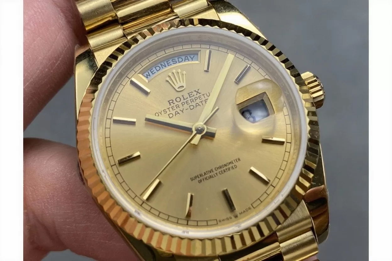DayDate 128238 36mm YG/YG Gold/Stk QF V3 VR3255(Gain Weight) - Image 3