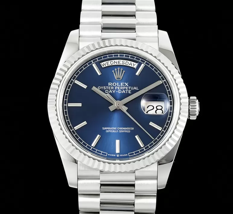 DayDate 128239 36mm SS/SS Blue/Stk QF V2 A2836(Gain Weight) - Image 2