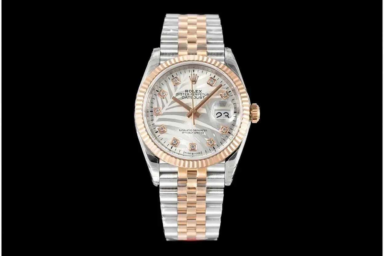 Datejust 126231 36mm Jub RG/SS Silver Palm Motif/Dia VSF DD3235 - Image 3