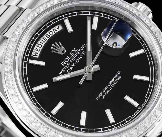 DayDate 228349 40mm Pres SS/SS Black/Stk GSF A3255 (Tungsten Heavy Version) - Image 3