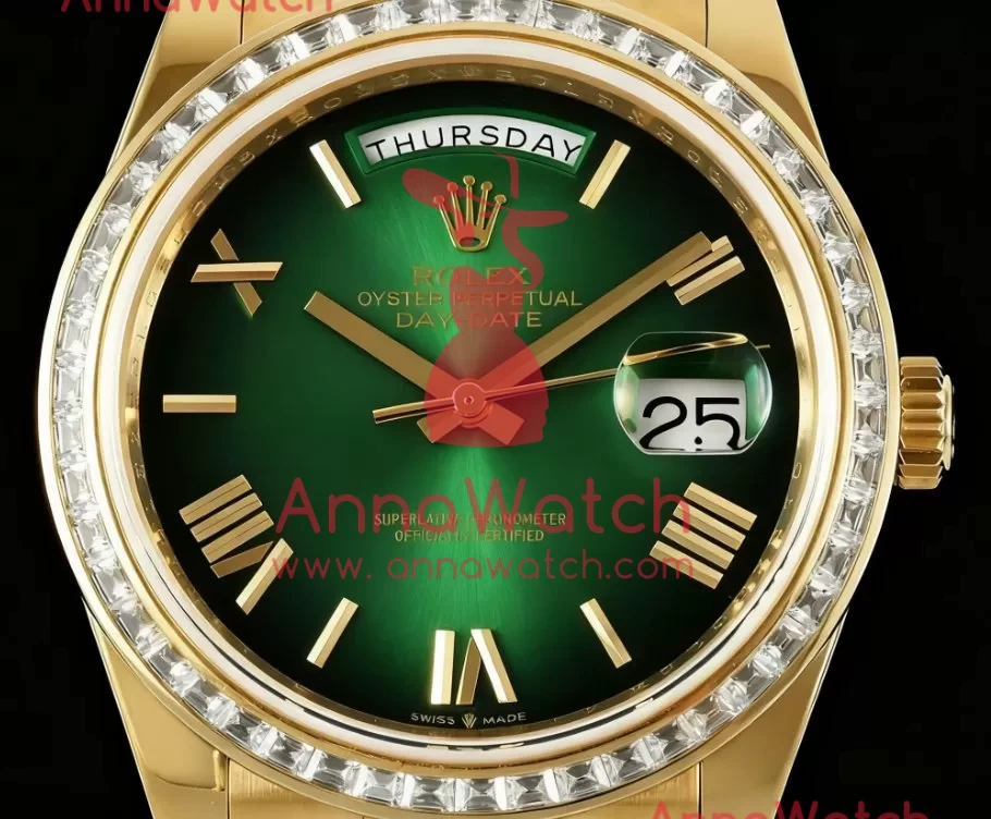 DayDate 228348 40mm Dia YG/YG Gradient Green/Rmn QF V5 A2836(Gain Weight) - Image 2