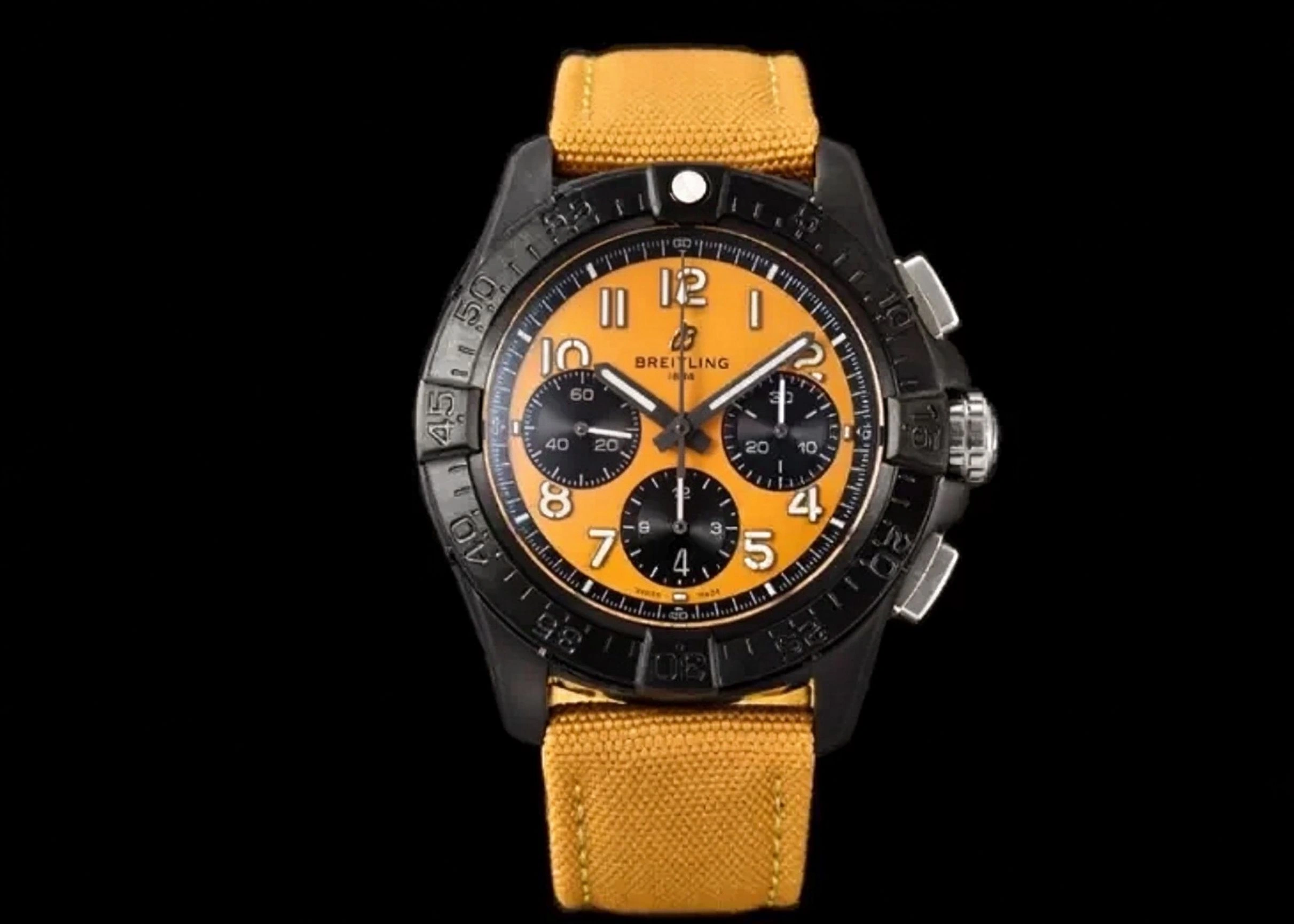 Avenger B01 Chrono Night Mission 44mm DLC/NY Yellow Dial BLSF Cal.01